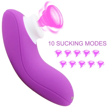 OLO 10 Sesanju Klitoris Stimulator G-Spot Massger Bradavičke Klitoris Bedak Mini Silikonski Sesanju Vibrator Načini Oralni Seks