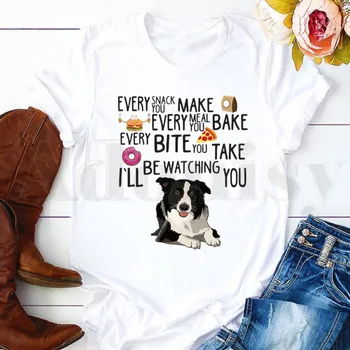 I Love my Mejni škotski ovčarski pes Pes Harajuku Kratkimi Rokavi Ženske Vrhovi Tees Harajuku Modi VintageT Majice Ženske T-shirt