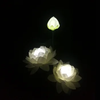Solarna LED lotosov Cvet, Barva Svetlobe Varčevanja z Energijo, Vrtne Svetilke Prostem Vrt Pot Dvorišče Dekoracijo 3LED Cvet Stranka, Lučka