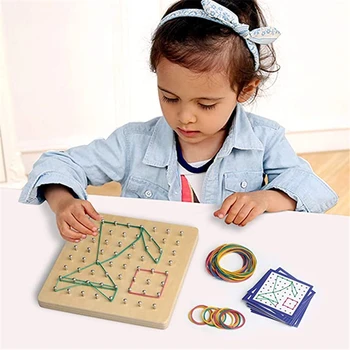 Montessori Lesene Matematiko Manipulativne Materiala Array Blok Grafike Gume Nohtov Ploščo s Karticami Predšolske Otroke, Izobraževalne Igrače