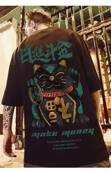 Kitajski stil za moške poletne kratek sleeved majica s kratkimi rokavi moški pet-točka rokav svoboden nekaj teen trend hip-hop punk ulične vrhovi