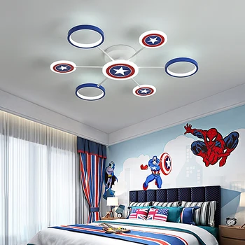 LED Stropne Luči Captain America Za otroška Soba Vrtec Spalnica Studyroom Indooor Doma Dekoracijo AC90-260V Razsvetljave Držalo