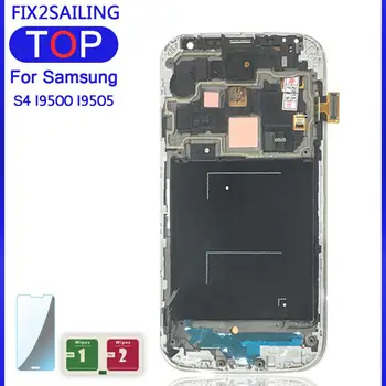 Za Samsung Galaxy S4 I9500 I9505Super AMOLED Zaslon LCD Preizkušeno Deluje Zaslon na Dotik Skupščine Okvir