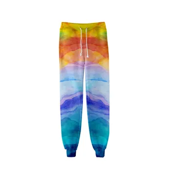 Neon Tie Dye joggers visoko pasu dolgo vrečasta hlače ženske sweatpants ohlapne hlače do leta 2020 jeseni, pozimi ulične oblačila