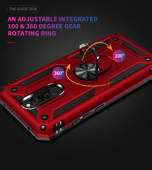 Za Redmi 8 Telefon Kritje Primeru Luksuznih Oklep Shockproof Xiaomi Redmi 8A 8 Pro Primeru Avto Stojalo Držalo Obroč Magnetni Nosilec Coque