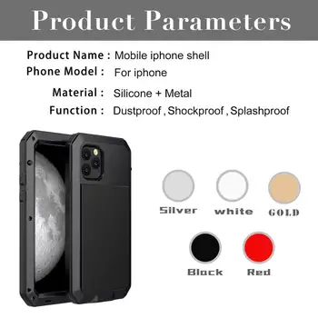 Celotno Zaščitno Luksuzni Kovinski Aluminija Primeru Telefon za iPhone 12 12Pro 11pro 11proMax XS MAX XR X 6 6S 7 8 Plus Kritje Shockproof