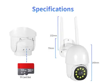1080P PTZ Mini IP Kamera Zunanja Speed Dome Brezžični Wifi Varnosti Cctv Kamere Digital Zoom 2MP Domov Nadzor z Močjo
