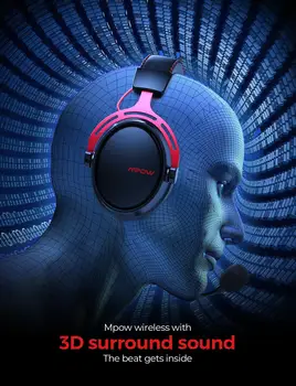 Mpow Zraka 2.4 G Wireless Gaming Slušalke 7.1 Surround Zvok Gaming Slušalke za PC PS4 z Dvojno Pogon šumov Mikrofona