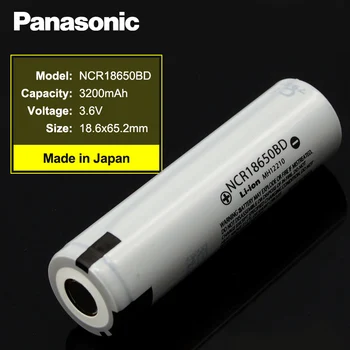 Panasonic Li-ionska 18650 Baterije za ponovno Polnjenje 3,7 V 3200mAh Litijeva Baterija za 3,7 v Moči Banke Svetilko, Baterije NCR18650BD