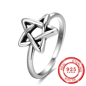 Korejska različica 925 sterling srebrni prstan, geometrijske retro slogu modne dame poročno darilo srebrn prstan dodatki
