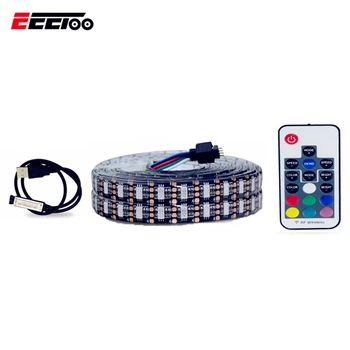 EeeToo 5V USB Kuhinjo Led v Okviru Kabineta Svetlobe LED Omaro Lučka 5050 Prilagodljiva Osvetlitev Z 3Key/ 17Key Krmilnik Nočne Luči