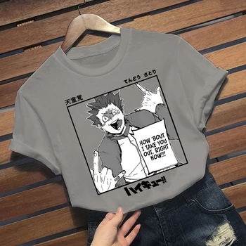 Janpanese Haikyuu Moški Majica S Kratkimi Rokavi Anime Satori Tendou Ustvarjalne Tee Majica Kratek Rokav T-Shirt