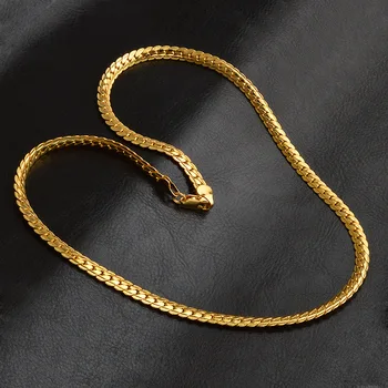 Klasična Kača Verige Zapestnico In Ogrlico Iz Za Moške, Darilo Trgovina Trendy Afriške Dubaj 18 K Znamka Zlato Barvo Nakit Set S374