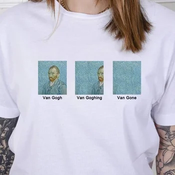 Fashionshow HJN Van Gogh Van Goghing Van Šel Meme Smešno T-Shirt Vincent Znanih Oljna slika, Razglednice Vintage Razglednice Tees