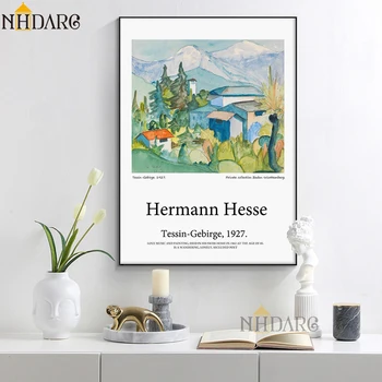 Hermann Hesse Tessin Gebirge Platno Slikarstvo Krajine Plakat Pop Art Tisk Dekoracijo Sten Sliko za Dnevni Sobi Doma Dekor