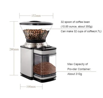 350 g Električni Mlinček za Kavo Samodejno Coffee Bean Rezkalni Stroj, Gospodinjski Aparat Bean Brusilni Stroj XFK-B96