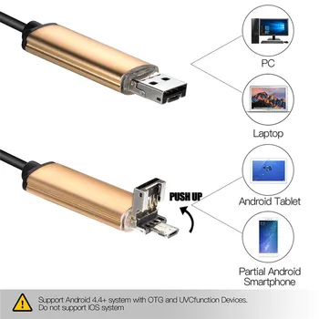 7mm 2v 1 USB-Endoskop 480P HD Kača Cevi in Android Borescope USB Endoscopio Pregled Mikro Kamero za PC, Pametni Telefon