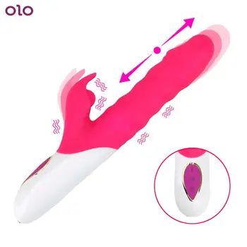 Rabbit Vibrator Ženska Masturbacija Teleskopsko G spot Vibrator, Vibrator za Stimulacijo Klitorisa Sex Igrače za žensko Silikona