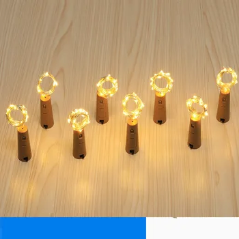 2pcs 20LED Baterije Garland Steklenice Osvetlitev LED Tinsel Plute Luči Božič Bakreno Garland Žice Niz Festoon LED Luči
