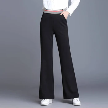 Elegantno vitek Flare hlače ženske modni ulične visoke pasu bell dnu hlače ženske priložnostne stretch barva hlače 2XL