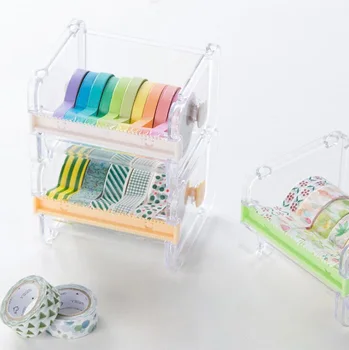 PHANTACI Ustvarjalne Japonski Maskirni Trak Rezalnik Barve DIY Tiskovine Washi Tape Shranjevanje Organizator Trak Razpršilnik Pisarni Šole