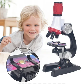 100X-400X-1200X Lab Rafinirano Mikroskopom Komplet Lab LED Doma, Šole, Izobraževalne Igrače Darilo Rafinirano Biološki Mikroskop Za Otroke Otrok
