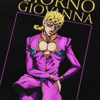 Smešno Jojo Bizarna Avantura T-shirt Moški Kratka Sleeved Ljubitelj Japonskih Manga Giorno Giovanna Tee Bombaž Anime T Shirt Darilo