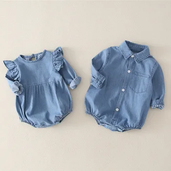 Otroška Oblačila, Newborn Baby Fantje Traper Bodysuits Jumpsuit Obleke Sunsuit Dojencek Dekliška Oblačila 0-24M