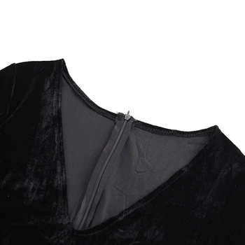 Odrasle Ženske Gotike Halloween Morticia Addams Duha Čarovnice Kostum Grozljivka Black Tla Čipke Obleko Obleke Haljo Oblačila Za Ženske