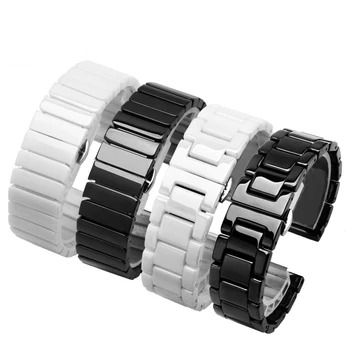 PEIYI Pearl keramike trak 20 mm 22 mm watchband Primerna za Huawei watch 2 GT PRO črna bela zapestnica Hitro sprostitev