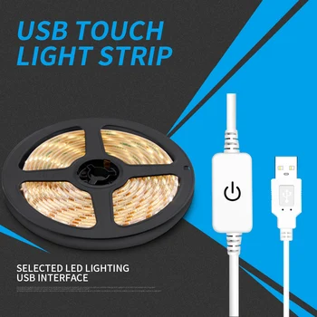 LEADLY USB LED Trakovi Luči možnost zatemnitve Svetlobe LED Trak 2835 LED Trak Luči Pomnilnik LED Trakovi Luči Z Dotikom Za Domačo Razsvetljavo