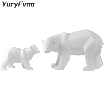YuryFvna Medved Kiparstvo Geometrijske Smolo Polarni Medved, Ki Je Kip Moda Namizni Okras Sodobno Abstraktno Morju Medved Figurice