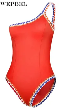 WEPBEL Enem Kosu Bikini bo Ustrezala Ženske Rami Seksi Poletne Barva Plaži, Plavanje Kopalke Plavati Obleke Bikini