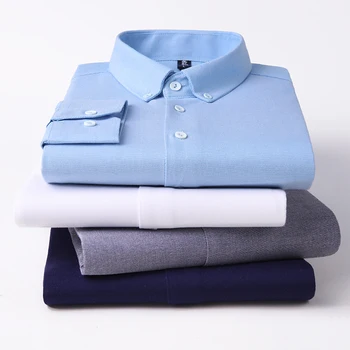 2020 Nove Jesensko Moške Barva Poslovanja Long Sleeve Majica Fashion Priložnostne Slim Fit Majica blagovne Znamke Moških Oblačil