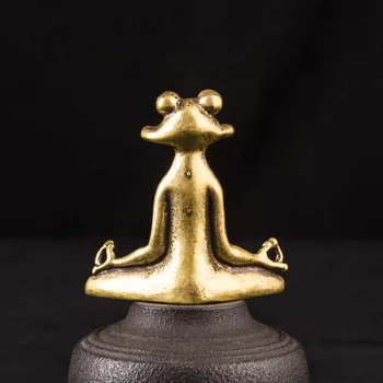 1Pcs Doma Namizno Dekoracijo Majhne Ornament Retro Slog za Budizem Medenina, Baker Kip Živalskega Kiparstvo