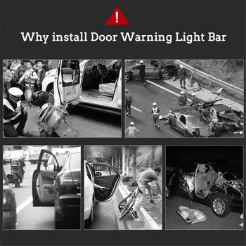 OKEEN 2x Avtomobilska Vrata, Odpiranje Opozorilo Led Trak Svetlobe Utripajoča Žilah Signalna luč Nepremočljiva Auto Anti-trku Varnostni Dodatki