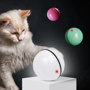 NHBR-Smart Interaktivne Mačka Igra in Igrače Žogo,Usb Polnilne Gibanje Aktivira Samodejno Obračanje Elektronski Jjeza Igrača-Bela
