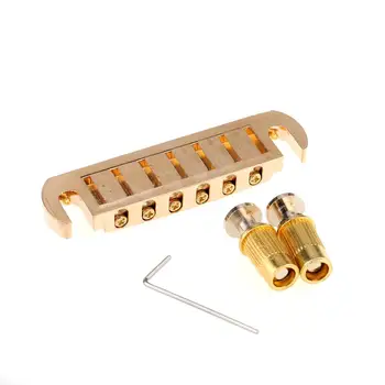 Musiclily Pro 52,5 mm Podaljšek Slog Tune-o-matic Wraparound Nastavljiva Most za Les Paul Slog Električna Kitara, Zlato