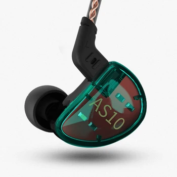 2017 KZ AS10 5BA Uravnotežen Armature Voznika HIFI Bass sistem Stereo Slušalke V Uho Monitor Šport Ušesnih Čepkov Slušalke za KZ ZST