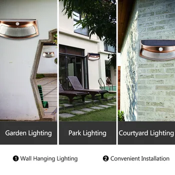 KHLITEC 2 PAKET LED Sončne Energije Senzor Gibanja Stenske Luči 8 LED Prostem Nepremočljiva Ulica Dvorišče Pot Domov Vrt Varnost Lučka