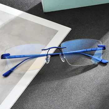 FONEX Čistega Titana Očala Okvir Moških Rimless Recept Kvadratnih Očala 2020 Ženske brez okvirjev Kratkovidnost Optičnih Očal 8555