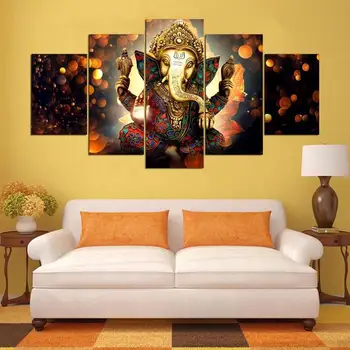 Po Meri Živali Slon Hindujskega Boga Ganesh Wall Art Platno Doma Dekor Slikarstvo Za Dom Deocr Sliko Padec Ladijskega Prometa