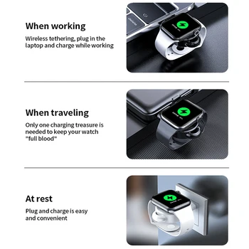 Prenosni Brezžični Polnilnik za IWatch 5 4 Polnjenje Dock Postajo Polnilnik USB Kabel za Apple Gledati Serije 5 4 3 2 1