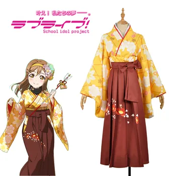 Ljubezen Živi Sonca Cosplay Kostume Aqours Takami Chika Taisho Kimono Yukata Obleko Obleko Anime Cosplay Kostumi