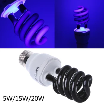 E27 UV Žarnice, Ultravijolične Žarnice Fluorescenčne CFL 5/15/20W Spirala Enegy Shranjevanje Črna Svetlo Vijolični Svetlobi 220V 300-400nm