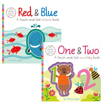 2 Knjige/Nastavite na Dotik In Občutek, Štetje in Barve Knjigi angleški Izobraževalne slikanice Otrok Branje Knjige