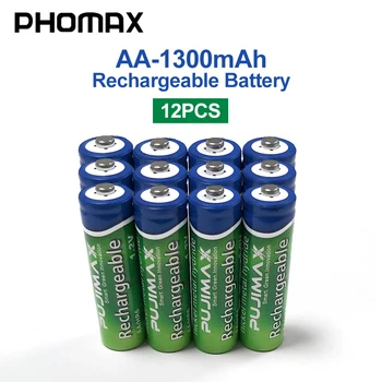 PHOMAX 12pcs/serija 1,2 V AA polnilne daljinsko upravljanje fotoaparata batteri 1300mAh za pre-polnjenje NiMH baterij navijači mike igrače
