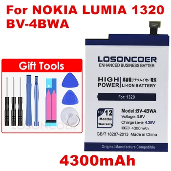 LOSONCOER 4300mAh BV-4BWA / BV 4BWA / BV4BWA 3.8 PROTI Zamenjava Li-Polimer Baterija Za Nokia Lumia 1320 Baterije