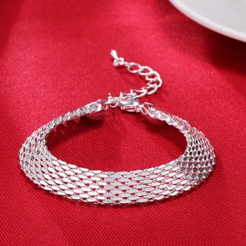 Lepe, Elegantne poroka ženske očesa 925 Sterling srebrni verigi Zapestnica visoka kakovost modnih krasen nakit trgovini
