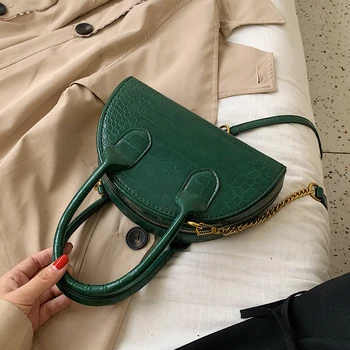 Elegantni Ženski Krokodil Vzorec Majhen Tote vrečko 2019 Nove Kakovosti Usnja Ženske Oblikovalec Torbici Verige Ramenski Messenger Bag